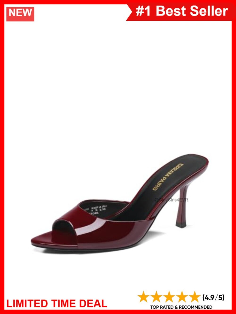 Faux Leather Pointed Toe Kitten Heel Mules Slip On Casual